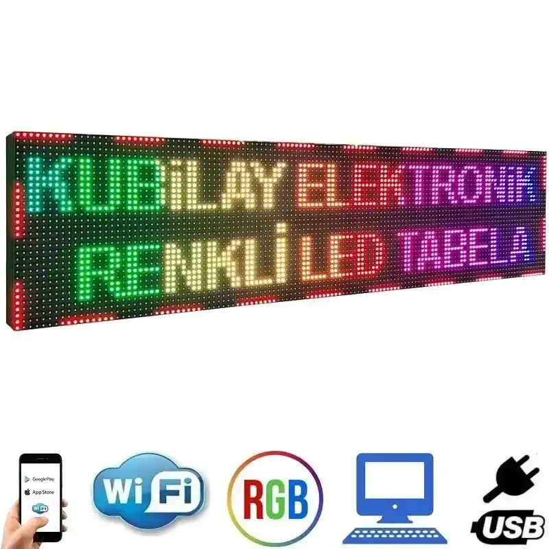 96x32 cm Dış Mekan Renkli LED Tabela