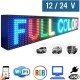 16x96 cm Wi-Fi'li Araç İçi Güzergah RGB (RENKLİ) LED Tabela